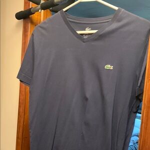 Lacoste Blue Short Sleeve Tee V-Neck NWOT